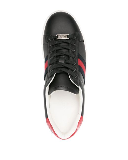 Gucci Black Ace Sneakers mit Streifen