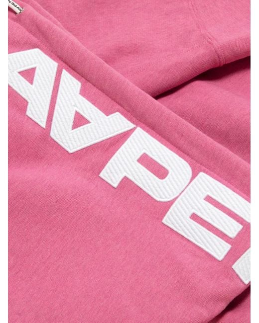 Aape By A Bathing Ape Pink Logo-Detail Zip-Up Hoodie for men