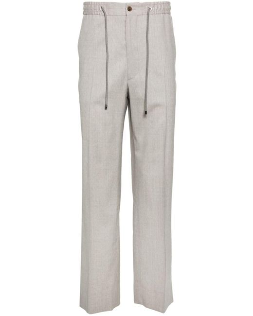 Corneliani Gray Drawstring Tapered-leg Trousers for men