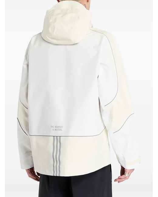 Adidas White By Consortium Paneled Hooded Jacket for men