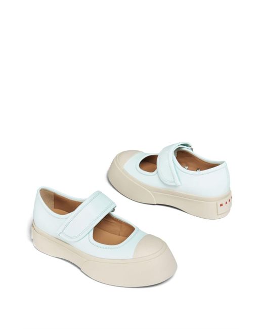 Marni White Pablo Mary Jane Leather Sneakers