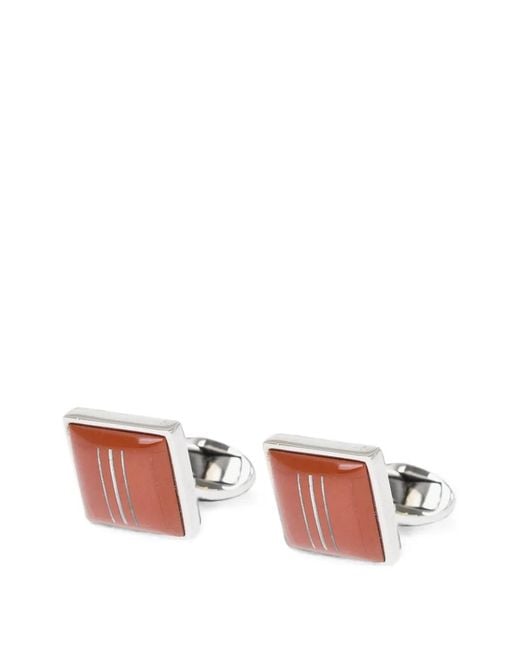 Corneliani White Square-Shape Cufflinks for men