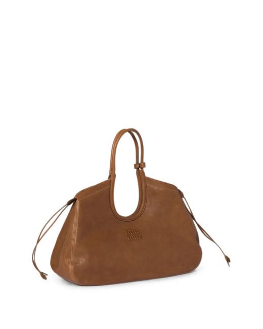 Miu Miu Brown Ivy Nappa-Leather Shopping Bag
