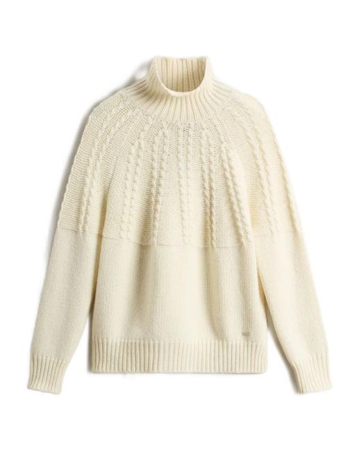 Maglione A Collo Alto di Woolrich in Natural