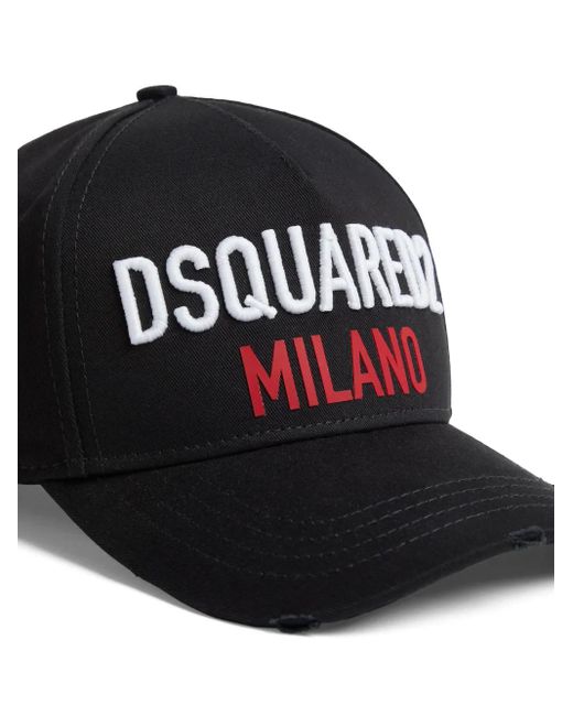 DSquared² Black Embroidered Logo Baseball Cap for men
