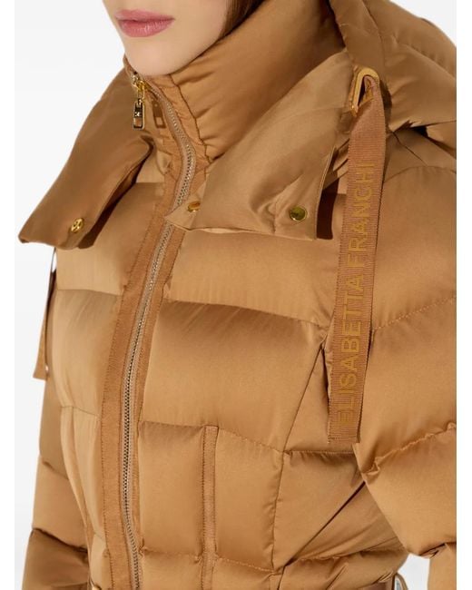 Elisabetta Franchi Brown Down Jacket