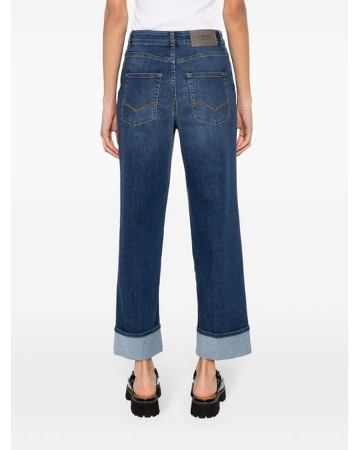 Peserico High Waist Straight Jeans in het Blue