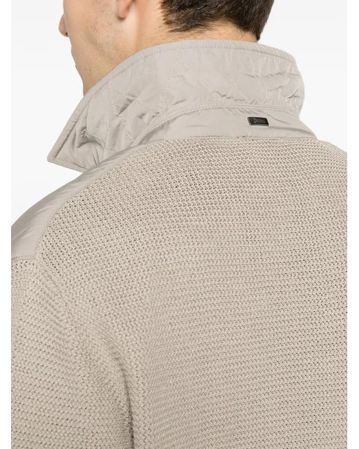 Herno Gray Panelled Waffle-Knit Lightweight Jacket for men