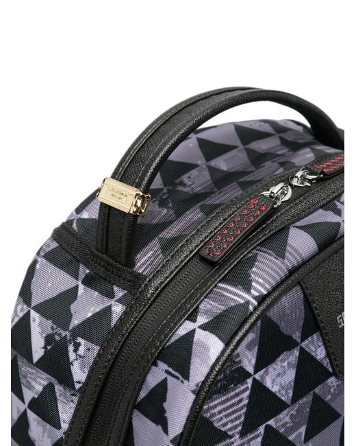 Sprayground Black Shark Mouth Geometric-Print Backpack for men