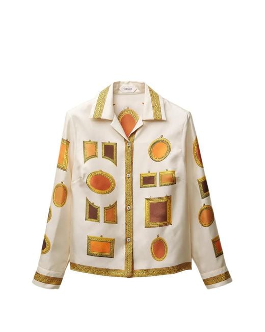 Versace Blouse Met Print in het Metallic