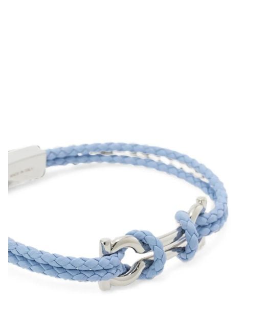 Ferragamo Blue Double Gancini Bracelet (20Cm) for men