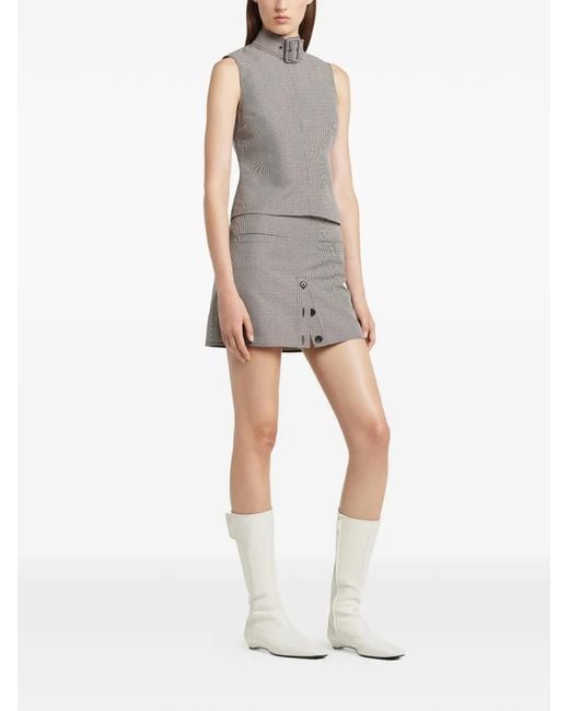 Courreges Gray Houndstooth Top