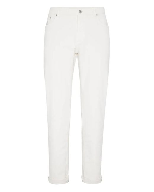 Jean À Patch Logo Brunello Cucinelli pour homme en coloris White