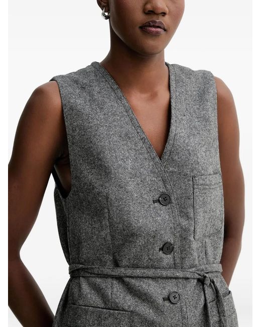 Marc O' Polo Gray Button Belted Waistcoat