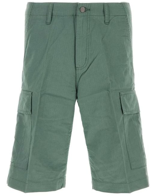 Carhartt Green Logo-Patch Cargo Shorts for men
