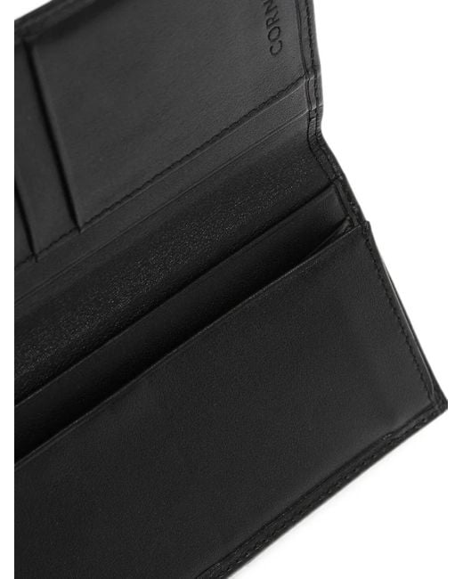 Corneliani Black Leather Bifold Wallet for men