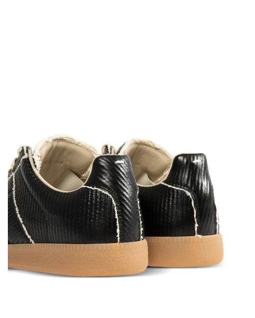Maison Margiela Black Replica Panelled Sneakers for men