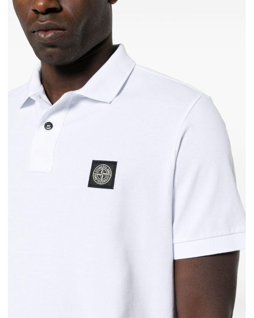 Stone Island Poloshirt Met Logopatch in het White voor heren