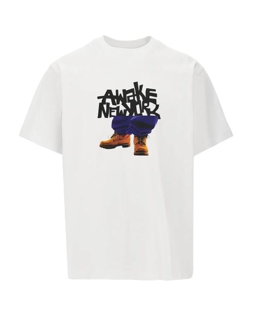 AWAKE NY White Graphic-Print T-Shirt for men