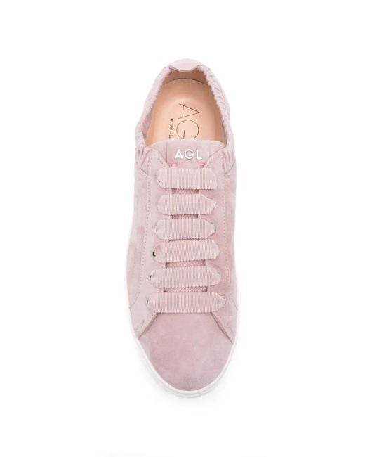 Agl Attilio Giusti Leombruni Pink Suzie Ruffled-Collar Sneakers