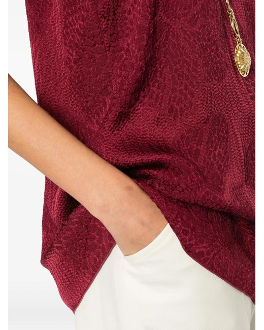 Chloé Red Floral-Jacquard Tank Top