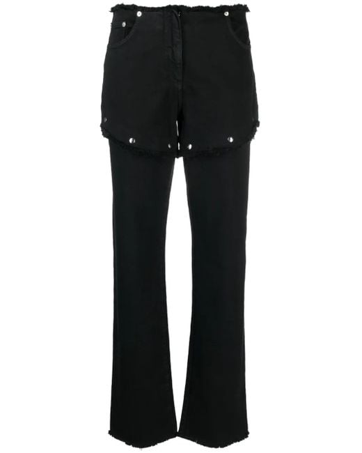 1017 ALYX 9SM Black Snap Off Frayed Straight-Leg Jeans