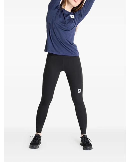 Saysky Black Logo-Patch Leggings