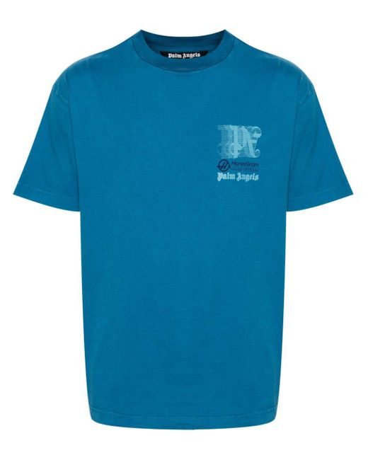 Palm Angels Blue X Moneygram Haas F1 Cotton T-shirt