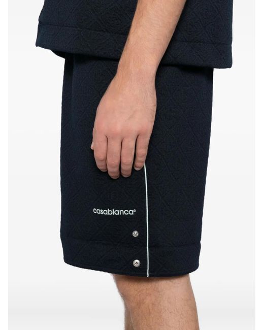 Casablanca Blue Logo-Embroidered Shorts for men