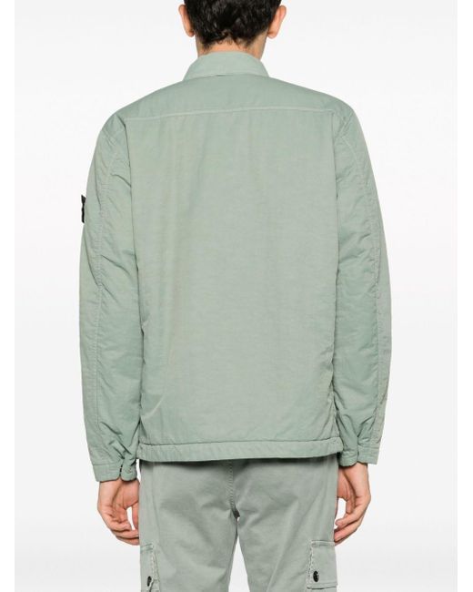 Stone Island Green Compass-patch Shirt Jacket for men