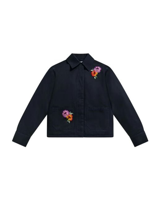 Area Blue Cargo-Jacke mit Blumenstickerei