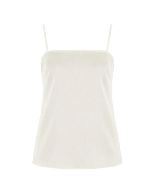 Alberta Ferretti White Spaghetti-Strap Blouse