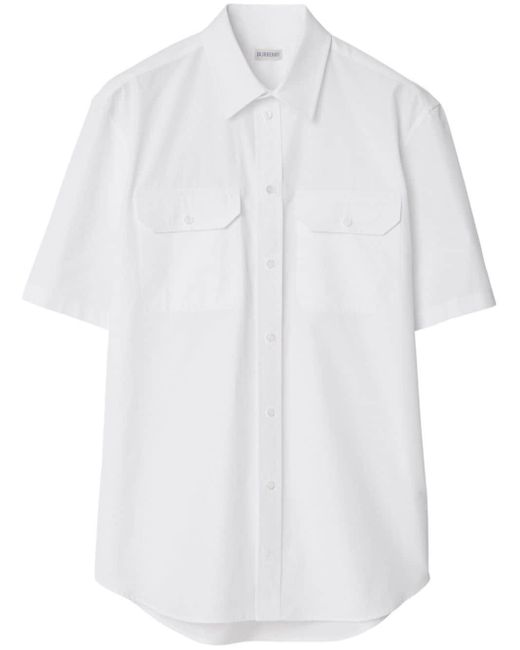 Burberry White Cotton Poplin Shirt for men