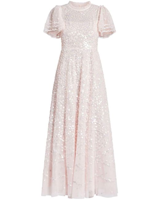 Needle & Thread Pink Beatrice Embroidered Maxi Dress