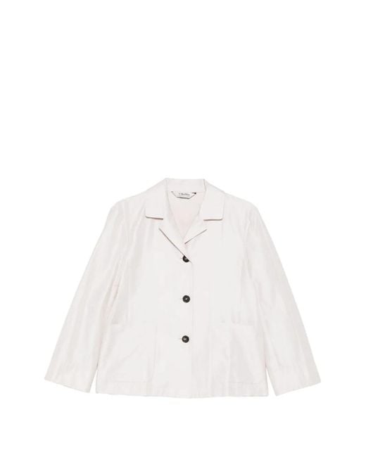 Max Mara White Button Pocket Jacket