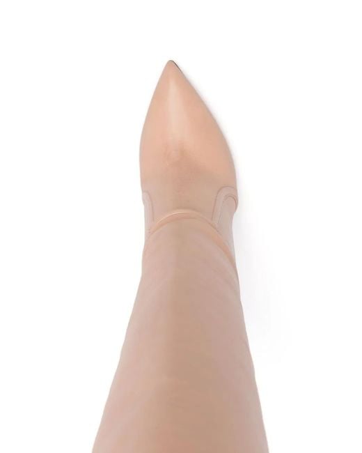 Paris Texas White Leather Knee-High Boots