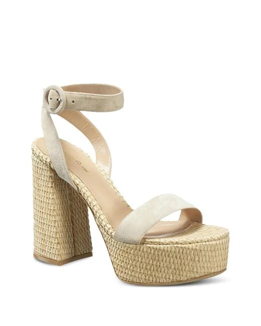 Gianvito Rossi Natural Woven Platform Sandals
