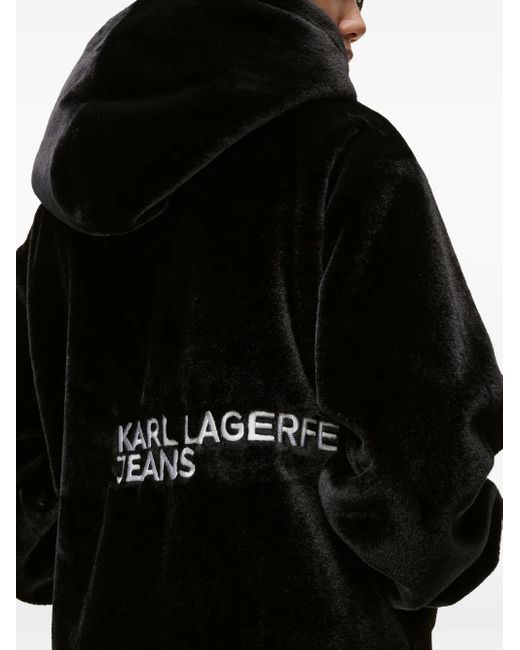 Veste Zippée À Capuche Karl Lagerfeld en coloris Black