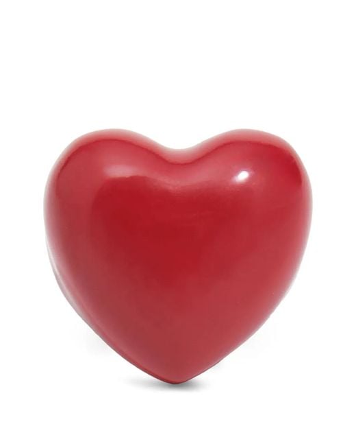Bimba Y Lola Red Enameled Heart Ring