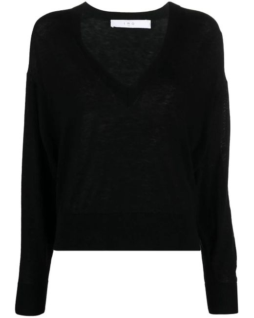 Pull En Maille Fine À Col V IRO en coloris Black