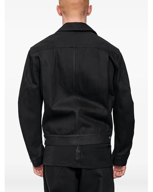 JOE CHIA Black Maz Zip-Detail Denim Jacket for men