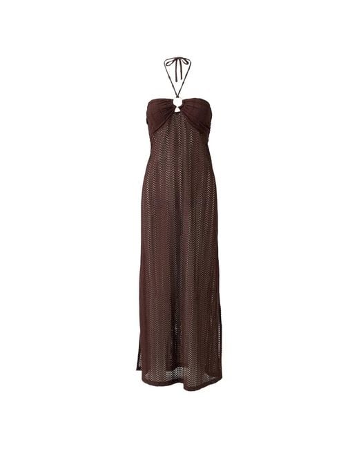 Melissa Odabash Brown Harriet Halterneck Maxi Dress