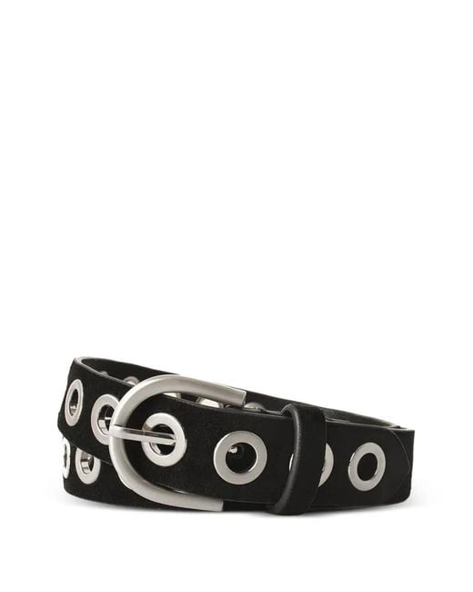 Xirena Black Fawn Francoise Eyelet Buckle Belt