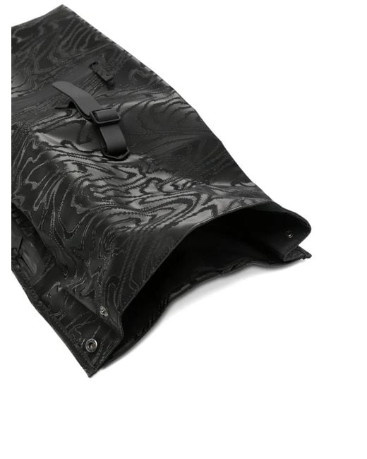 Rains Black Pattern Backpack for men