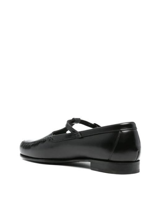Hereu Black Buckle-Detail Loafers