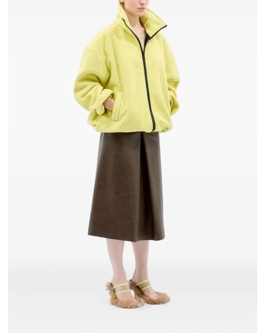 MSGM Yellow Zip-Fastening Sweatshirt