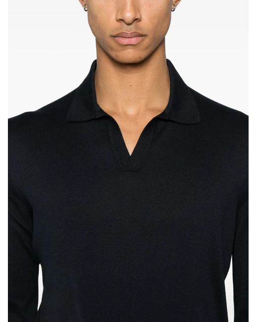 D4.0 Black Fine-Knit Top for men