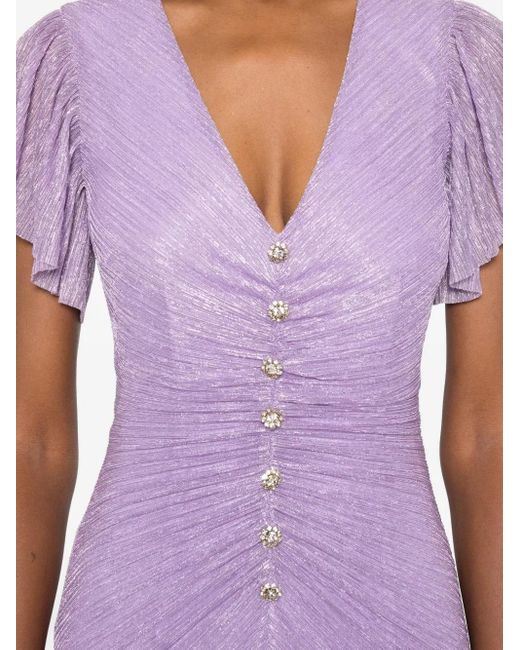 Nissa Gesmockte Jurk Met Ruches in het Purple