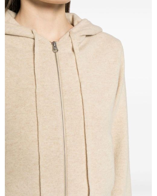 Cardigan zippé à capuche Extreme Cashmere en coloris Natural