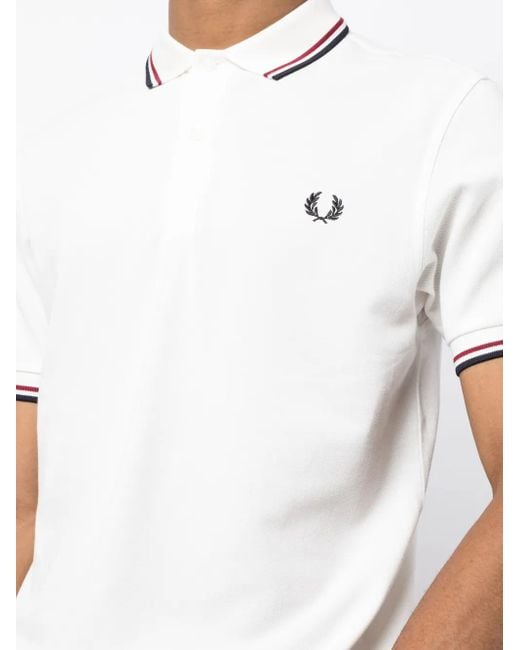 Fred Perry White Fp Twin Tipped Shirt for men